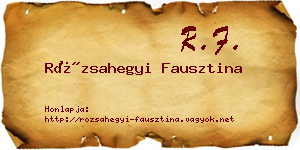 Rózsahegyi Fausztina névjegykártya